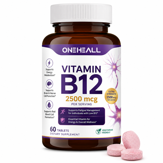 Private Label Premium Vitamin B12 Tablets Factory Price Fast Absorption Energy-Boosting Vitamin B12 Tablet
