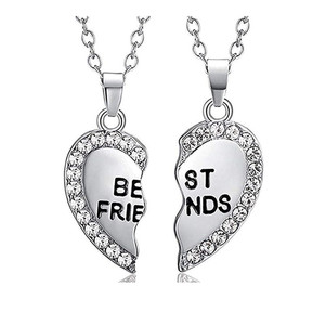 Colliers pendentifs en forme de cœur brisé, meilleurs amis pour toujours, bijoux cadeaux pour 2 - Product Image 3