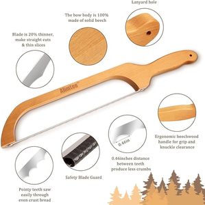 Cuchillo para Pan <span class=keywords><strong>de</strong></span> Acero Inoxidable con Hoja Serrada, Certificado LFGB, con Mango <span class=keywords><strong>de</strong></span> Madera FSC, Herramienta Profesional para Panaderos, Libre <span class=keywords><strong>de</strong></span> BPA, para el <span class=keywords><strong>Mercado</strong></span> <span class=keywords><strong>de</strong></span> la UE - Product Image 2