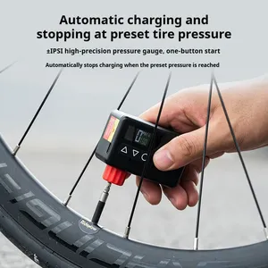 Pompe à <span class=keywords><strong>air</strong></span> électrique portable de poche OFFFBONDAGE 120 PSI, mini compresseur rechargeable rapide pour gonflage de pneus de vélo, numérique - Product Image 3