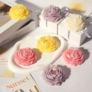 Vela Aromática con Forma de Flor de Peonía, Regalo Creativo con Fragancia, Adorno para el Día de la Mujer, San Valentín, Cumpleaños, Cera Nueva - Product Image 1