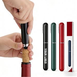 WSY966 Wholesale Luxury <b>Plastic</b> Easy Cork Remover Corkscrew Pen Custom Air <b>Pocket</b> Pressure Pump Wine Opener Set With Logo - Product Image 1