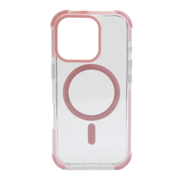 New Glittering Pink PC+TPU+TPE 3M Military Grade Transparent Defender Rugged Phone Case for iPhone 16 15 Plus 16 15 Pro Max