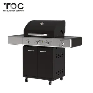 Gewerblicher Grill im Freien Bewegliche Gusseisen-Grill gas grills mit Seiten brenner