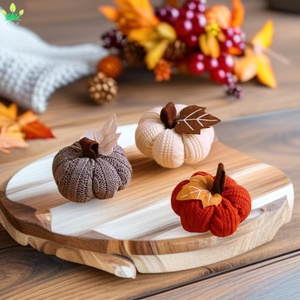 Decorazioni Artigianali Fai-da-Te a Forma di Zucca in Maglia Artificiale, Ornamenti Pendenti per Feste Festive, Piccole Zucche per la Raccolta e il Ringraziamento - Product Image 6