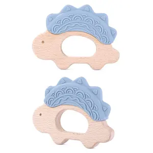 2021 HOT SALE OEM Manufacturer Silicone Baby Teethers Donut Rubber Toy For Baby baby teether wood