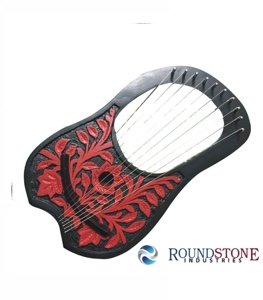 Lyre Harp 10 Dây Được Chạm Khắc Bằng Gỗ Hồng Sắc Và Gỗ Phong Chất Lượng Cao + Khóa Điều Chỉnh & Túi Đựng Nhạc Cụ - Product Image 3