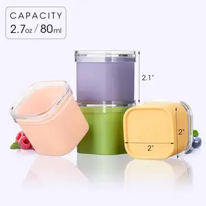 Nouvelle boîte à lunch créative en silicone Bento utiliser conteneur de diviseurs de stockage de nourriture de collation de fruits
