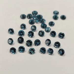 Topacio Azul Londres Natural de Grado AAA, Corte Radiante, Facetado, 4x4, Gema Suelta Redonda para Joyería - Product Image 2