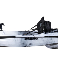 Kayak de pêche monoplace de 2 m, en plastique moulé, canoë léger et stable pour les lacs, les rivières et l'océan