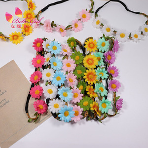 Diadema elástica de <span class=keywords><strong>flores</strong></span> <span class=keywords><strong>para</strong></span> niña, accesorios <span class=keywords><strong>para</strong></span> el cabello 2023, 12 colores - Product Image 2