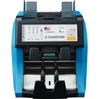 Trieur de billets de banque 209Q de qualité bancaire 1+1 poches, écran tactile 7,84 pouces et imprimante intégrée, machine de comptage de devises multiples