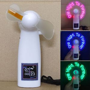 Party <b>Gifts</b> Giveaways Custom Messages Mini Portable Cooling Logo Print Flashing Light up LED <b>Festival</b> Fan With AAA Battery - Product Image 6