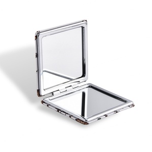 Hot Sale Small Gift <b>Rectangle</b> Shaped Pocket Portable Ladies Makeup PU Leather Compact <b>Mirror</b> - Product Image 5