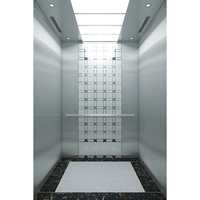 Ascenseur compact sans machine, à courant alternatif, sans engrenages, en acier inoxydable, grande capacité, avec revêtement de plancher en PVC, design moderne, gain de place, 380V