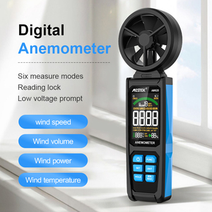 Teste automático Mini Anemômetro Digital 0.8-30 m/<span class=keywords><strong>s</strong></span> Temperatura do ar Medidor de velocidade do vento 0.01 Resolução-20 ~ + 60 Material ABS Baixo - Product Image 1