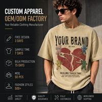 T-shirt graphique vintage surdimensionné personnalisé en coton épais coupe carrée col rond streetwear OEM ODM Vêtements à marque privée