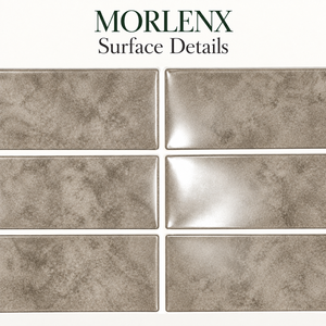 Papel Tapiz Autoadhesivo MORLENX con Aspecto de Piedra Taupe, Patrón de Azulejos Rectangulares Brillantes, Fácil de Despegar y Pegar, para Decoración de Paredes de Cafeterías y Cocinas - Product Image 2