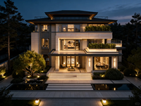 Maisons portables de luxe, maison intelligente préfabriquée, villa 3 chambres, maison modulaire préfabriquée, villa préfabriquée en acier léger