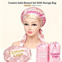 Ensembles de bonnets personnalisés maman et moi, bonnet en satin, bonnet de nuit, bonnet réversible double couche, bonnet de créateur pour femmes et bébés