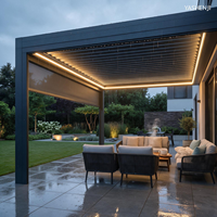 Pergola bioclimatique motorisée de luxe en aluminium, toit à lamelles réglables, pour villa, cour, jardin, terrasse