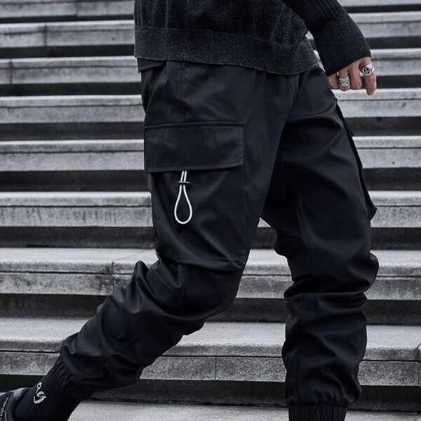 2022 populaire mode homme pantalon cordon rabat poche côté