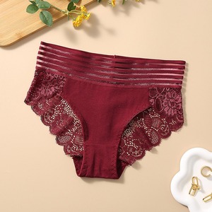 Mutandina di cotone a <span class=keywords><strong>vita</strong></span> <span class=keywords><strong>alta</strong></span> elastica in <span class=keywords><strong>pizzo</strong></span> da donna - Product Image 4