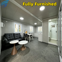 Maison conteneur extensible moderne de 20 et 40 pieds, couleurs personnalisées, avec design à deux ailes, pour l'habitation extérieure et l'utilisation comme entrepôt