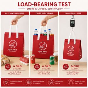 Sac isotherme pour la livraison de nourriture en restaurant, sac d'emballage à emporter avec logo personnalisé - Product Image 5