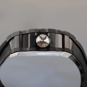 Montre mécanique de style moderne, bracelet en caoutchouc noir classique, tourbillon, étanche 50 BAR, montre sport pour homme 5301. - Product Image 4