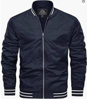 Blousons bombardiers légers personnalisables pour hommes, manteau d'extérieur coupe-vent à col montant et fermeture éclair complète pour le printemps et l'automne, vente en gros