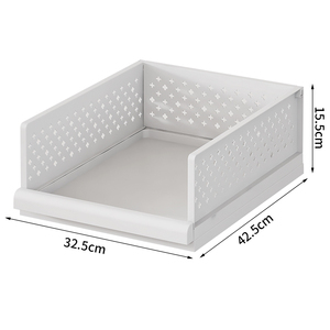 Panier de rangement coulissant pliable en <span class=keywords><strong>plastique</strong></span> empilable avec roulettes, à tirer et pousser à une main, avec panneau coulissant indépendant - Product Image 5