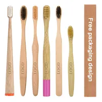 Экологически чистая биоразлагаемая одноразовая бамбуковая зубная щетка OEM с мягкой древесной щетиной и логотипом CE