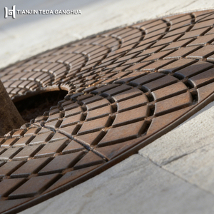 Grille de protection d'arbres en acier Corten sur mesure, ronde, en métal, pour jardin urbain, avec <span class=keywords><strong>patine</strong></span> de <span class=keywords><strong>rouille</strong></span>, OEM disponible - Product Image 2