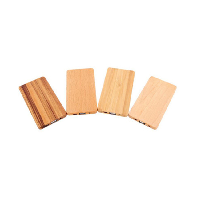 Shenzhen Factory's Custom Logo 10000mAh Power Bank Thin Wood Bamboo Rose OEM Wooden Power Banks Mobile Charging for iPhone