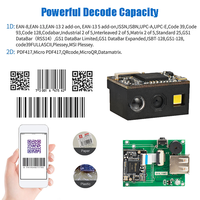 Module de lecteur de codes-barres de taille compacte USB RS232 Scanner à montage fixe pour borne de vente automatique Lecteur de codes-barres 2D