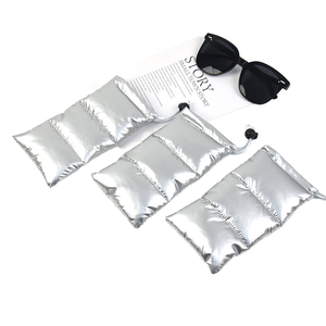 Étui à lunettes rectangulaire argenté avec logo personnalisé, sac à lunettes à cordon, étui à lunettes vintage de luxe, anti-UV, <span class=keywords><strong>rangement</strong></span> pour bijoux - Product Image 1