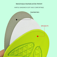 Semelles de sport en silicone super douces, 2 pièces, confortables pour de longues heures, absorption des chocs haute élasticité, anti-transpiration, anti-odeurs