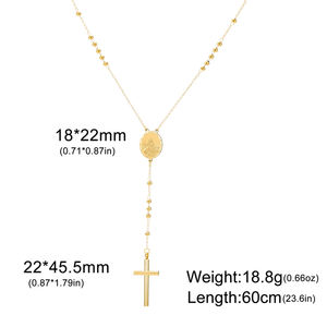 Collier long Myshape Vierge <span class=keywords><strong>Marie</strong></span> Croix, Chaîne de pull Saint <span class=keywords><strong>Christophe</strong></span>, Pendentif Croix Religieuse, Bijoux en Acier Inoxydable - Product Image 6