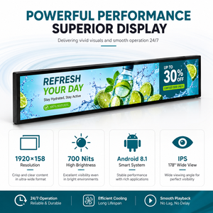 Supermarket Ultra Wide Strip Shelf Advertising Digital Signage Monitor Type Stretched Bar Lcd <b>Display</b> Screen CD231F3Z-001 High B - Product Image 3