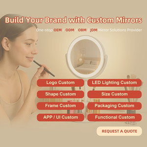 Biểu tượng tùy chỉnh vẻ đẹp thắp sáng LED Tabletop lưu trữ Vanity Vòng đèn trang điểm tổ chức với cá nhân tạo nên gương - Product Image 3