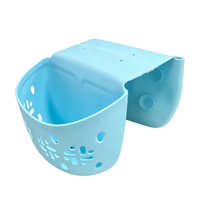 Panier de rangement mural double pour jouets de bain, avec ventouses et trous de drainage, sans perçage, organisateur de jouets pour bébé, gain de place