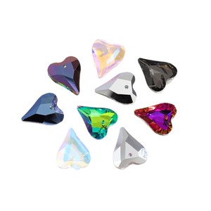 Nantong Heart Shaped <b>Crystal</b> Rhinestones 14mmx17mm Flatback Iridescent DIY Jewelry Accessories - Product Image 5