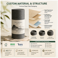 Emballage en tube de papier FSC imprimé sur mesure, OEM, boîte ronde en carton kraft écologique pour thé, café, bougie, cosmétique, cadeau