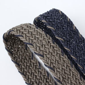 Ceinture tricotée grise, verte et bleu marine avec boucle ardillon, ceinture élastique tissée pour femme, mode décontractée Printemps 2025 - Product Image 2