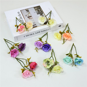 Bouquet de roses artificielles Happy Rose 10cm-30cm, fleurs en soie, décoration de mariage, décoration de la maison, accessoire de photographie - Product Image 4