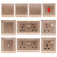 ABUK OEM UK/EU 10A 13A 250V 1/2/3/4 Gang PC Panel TEL Applique murale à bouton-poussoir interrupteurs électriques USB Double prise 3PIN avec néon