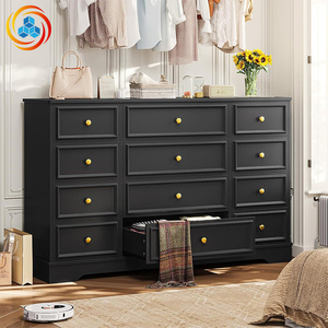 Cómoda Blanca de 12 Cajones con Tiradores Dorados, Cómoda Moderna para Dormitorio y Entrada, Organizador de Almacenamiento - Product Image 4