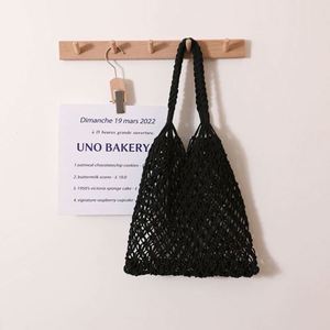 Sacs en paille tressés à la main pour femme, style crochet, pour la plage et l'été, portables à une épaule, ajourés, pour les loisirs, le voyage et la pêche - Product Image 4