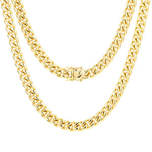 Collier unisexe en acier titane avec fermoir à homard, chaîne cubaine, style hip-hop, poli rond, bijoux en zircon, dropshipping Shopify - Product Image 6